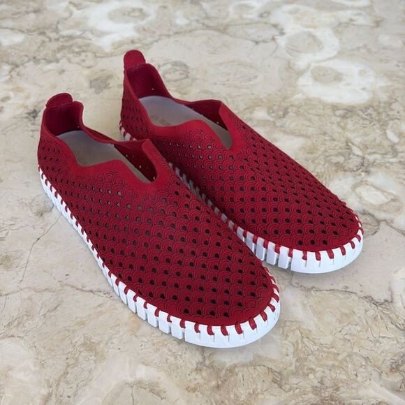 ILSE JACOBSEN - TULIP Slip on Flats Deep Red - Picture 2 of 14